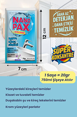 BANYO - KİREÇ SÖKÜCÜ TOZ TEMİZLİK SAŞESİ (12 adet X 20gr)