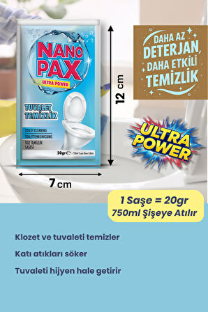 TUVALET & KLOZET TOZ TEMİZLİK SAŞESİ (12 adet X 20gr)