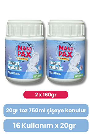 TUVALET & KLOZET TEMİZLİK TOZU EKONOMİK BEBEK BOY 2 X 160GR