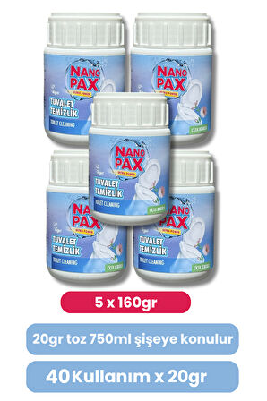 TUVALET & KLOZET TEMİZLİK TOZU EKONOMİK BEBEK BOY 5 X 160GR