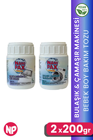 ÇAMAŞIR MAKİNESİ & BULAŞIK MAKİNESİ TEMZİLEYİCİ TOZ BAKIM SETİ (2 ADET X 200GR)