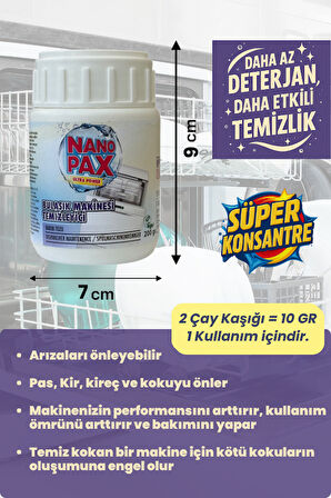 ÇAMAŞIR MAKİNESİ & BULAŞIK MAKİNESİ TEMZİLEYİCİ TOZ BAKIM SETİ (2 ADET X 200GR)
