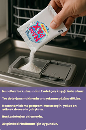 ÇAMAŞIR MAKİNESİ & BULAŞIK MAKİNESİ TEMZİLEYİCİ TOZ BAKIM SETİ (2 ADET X 200GR)