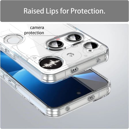 Nothing Phone 3 ile Uyumlu Koruyucu Kılıf, Sararmayı Önleyici Kapak, Çizilmeye Dayanıklı, Darbeye Dayanıklı Kılıf, Ultra İnce, PC + TPU Hibrit Teknolojili Sert Kılıf, Şeffaf