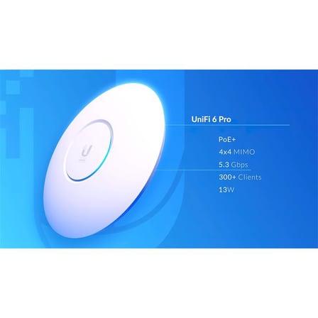 UBIQUITI U6-PRO 2.4/5GHZ DUALBAND WIFI6 4X4 MU-MIMO 5.3GBPS İÇ ORTAM TAVAN TİPİ ACCESS POINT(ADAPTÖRSÜZ)