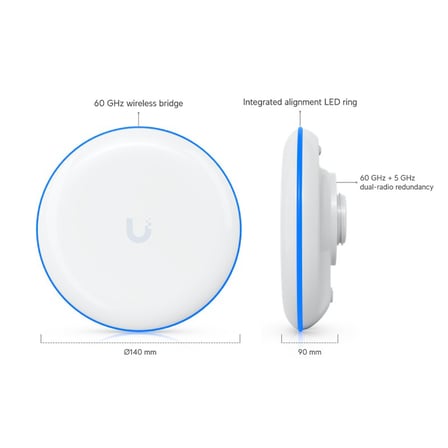 UBIQUITI UBB 2.4/5/60GHZ WIFI5 2X2 MIMO 500 METRE PTP DIŞ ORTAM ACCESS POINT(ADAPTÖRLÜ)