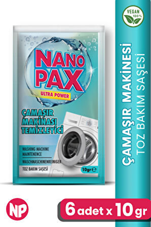 Çamaşır Makinesi Temizleyici Toz Bakım Saşesi (6 adet X 10gr)