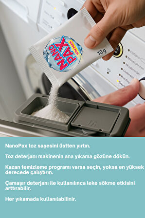 Çamaşır Makinesi Temizleyici Toz Bakım Saşesi (6 adet X 10gr)