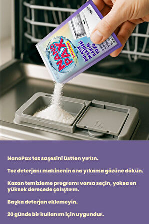 Bulaşık Makinesi Temizleyici Toz Bakım Saşesi (6 adet X 10gr)