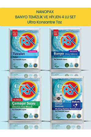 BANYO TEMİZLİK VE HİYJEN 4'LÜ TOZ DETERJAN SETİ (ULTRA KONSANTRE)