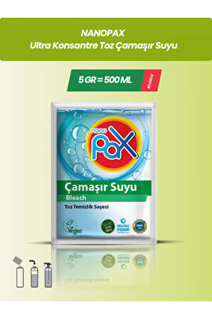 4 ADET ULTRA KONSANTRE TOZ ÇAMAŞIR SUYU (5GR = 500ML)