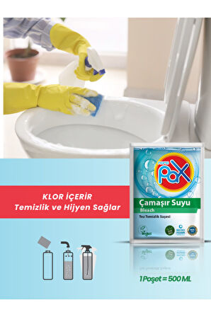 4 ADET ULTRA KONSANTRE TOZ ÇAMAŞIR SUYU (5GR = 500ML)