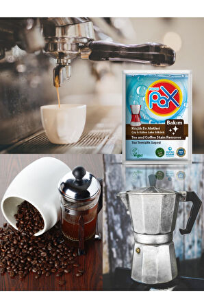 4 ADET ÇAY & KAHVE LEKESİ, KAHVE MAKİNESİ TEMİZLEYİCİ TOZ (ULTRA KONSANTRE - 5 GR)