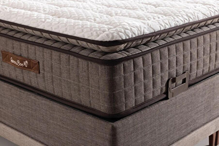 Napol Peluş Pedli Kahverengi Pocket Yaylı Ortopedik Rollpack Yatak