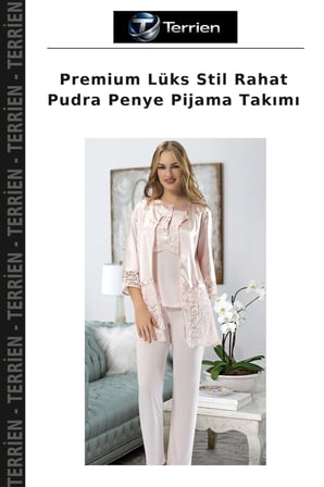 Premium Lüks Stil Rahat Pudra Penye Pijama Takımı