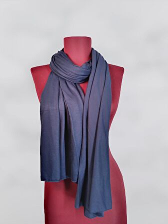 NEOWEAR 100%100 Pamuk Tesettür Penye Şal İndigo Mavi