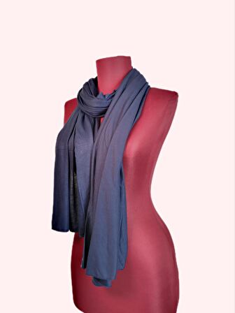 NEOWEAR 100%100 Pamuk Tesettür Penye Şal İndigo Mavi