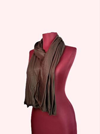 NEOWEAR 100%100 Pamuk Tesettür Penye Şal Kahverengi