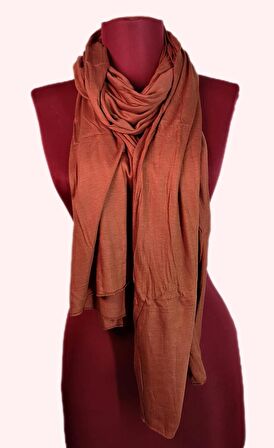 NEOWEAR 100%100 Pamuk Tesettür Penye Şal Koyu Bakır