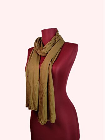 NEOWEAR 100%100 Pamuk Tesettür Penye Şal Koyu Hardal