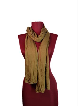 NEOWEAR 100%100 Pamuk Tesettür Penye Şal Koyu Hardal