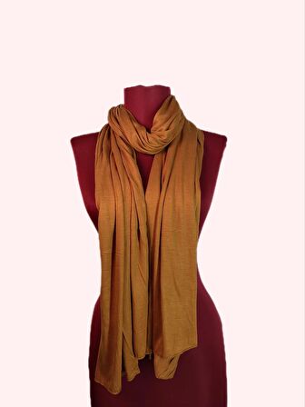 NEOWEAR 100%100 Pamuk Tesettür Penye Şal Koyu Hardal