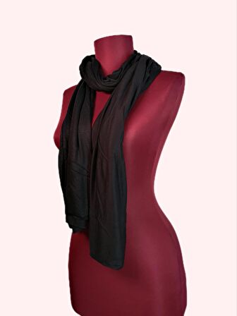 NEOWEAR 100%100 Pamuk Tesettür Penye Şal Siyah