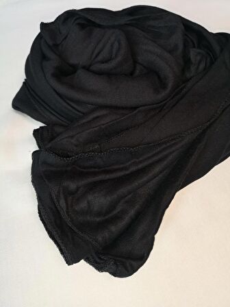 NEOWEAR 100%100 Pamuk Tesettür Penye Şal Siyah
