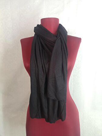 NEOWEAR 100%100 Pamuk Tesettür Penye Şal Siyah