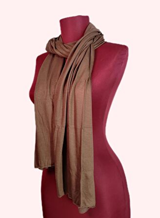 NEOWEAR 100%100 Pamuk Tesettür Penye Şal Sütlü Kahve