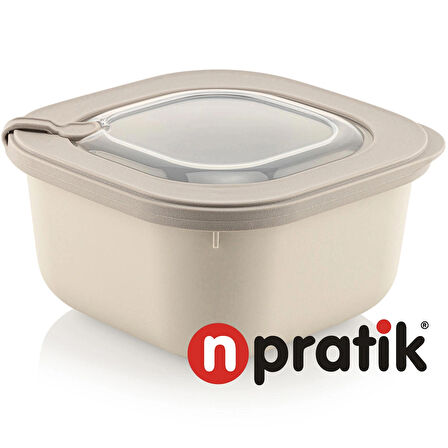 NPratik Elegant Storage Box Saklama kabı seti 3 parça vakumlu kapak mikrodalga ve buzdolabına uygun renkli kullanışlı