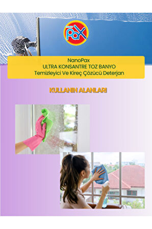 4 ADET CAMSİL VE PARLAK YUZEY TEMİZLEYİCİ TOZ DETERJAN (ULTRA KONSANTRE)