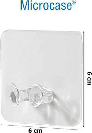 Microcase Güçlü Plastik  Yapışkanlı  Suya Dayanıklı Banyo Mutfak Eşya Havlu Vb Ürün Priz Askılığı 2 Adet - Şeffaf AL4268