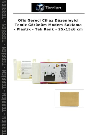 Ofis Gereci Cihaz Düzenleyici Temiz Görünüm Modem Saklama - Plastik - Tek Renk - 25x15x6 cm