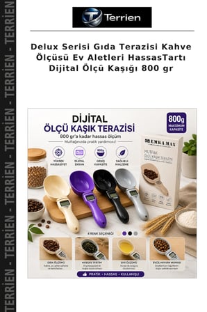 Delux Serisi Gıda Terazisi Kahve Ölçüsü Ev Aletleri HassasTartı Dijital Ölçü Kaşığı 800 gr
