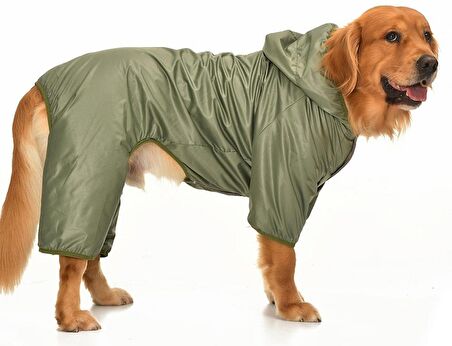 Büyük Irk Paçalı Köpek Yağmurluk - Hurit Yeşil
