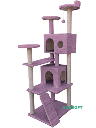 Nursoft Kule Kedi Evi Tırmalama Gül Kurusu