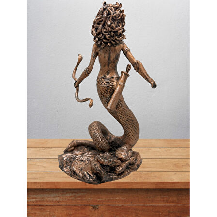 Medusa Biblo 22 Cm  Heykel Dekor Hediyelik Eşya