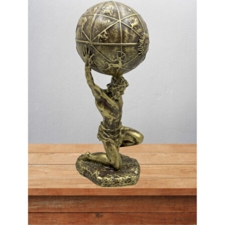 Atlas Biblo 21 Cm Heykel Dekor Hediyelik Eşya