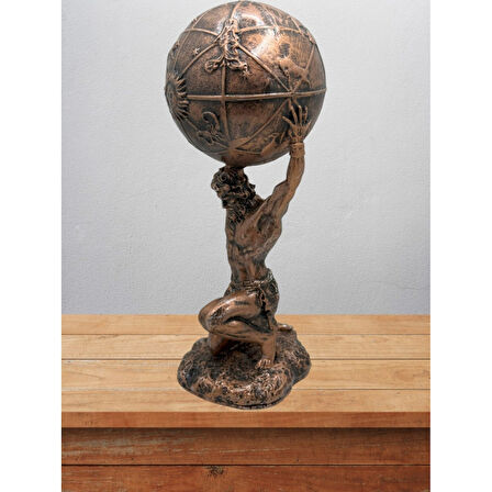 Atlas Biblo 21 Cm Heykel Dekor Hediyelik Eşya