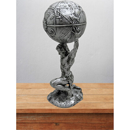 Atlas Biblo 21 Cm Heykel Dekor Hediyelik Eşya