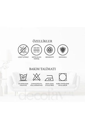 Nakış İşlemeli Filamlı Basic Pamuk Keten Runner