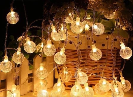 Özel Üretim 5m 28 Led Kristal Top Gün Işığı MZ-18-14 Kablo Lamba Oda Aydınlatması Parti Süsü