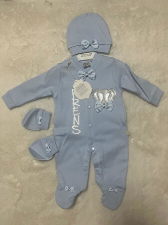 prens yazılı  mavi Waffle Tulum