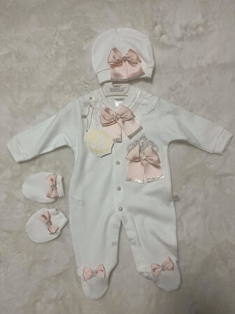 Somon Fiyonklu Ekru Tulum