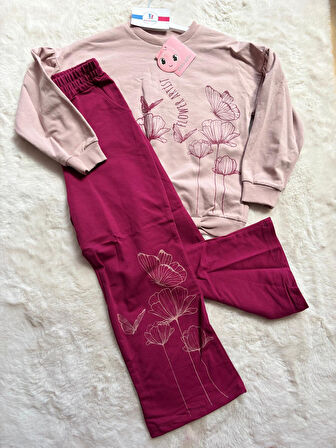 Flower Alisi Bol Paçalı İkili Takım