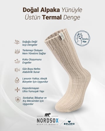 Kadın Alpaka Yün Çorap 3’lü Paket
