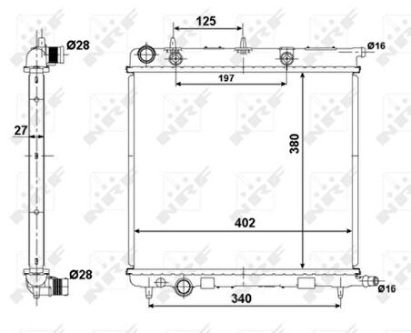 NRF 50439 Motor Radyatör C2 C3 (I II III) C3 Pluriel 207 P1007 TU3A Et3J4 Tu5Jp4 1.4 1.4 16V 1.6 16V 1330.S1