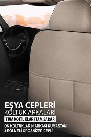 Audi 90 (b3, Typ 89,89q,8a) 2.3 E Cat (136 Hp) 1988 PANTHER Serisi UYUMLU KETEN OTO KOLTUK KILIFI BEJ