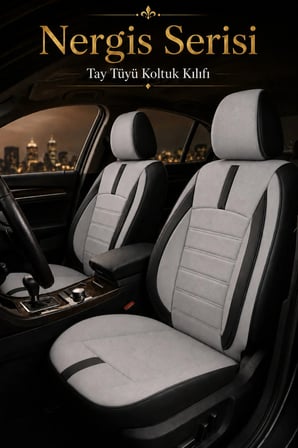 Audi Q3 2011 Sonrası Uyumlu Nergis Serisi Gri Siyah Ortopedik Tay Tüyü Koltuk Kılıfı